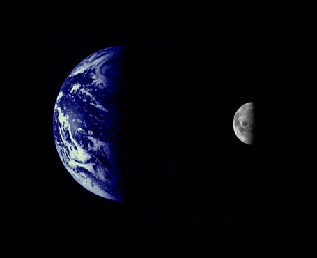 Erde und Mond