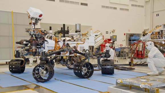 Marsrover Curiosity noch auf der Erde bei Tests Marsrover Curiosity noch auf der Erde bei Tests