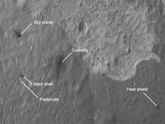 Landestelle von Curiosity Landestelle von Curiosity