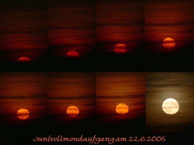 Junivollmond Aufgang Abfolge