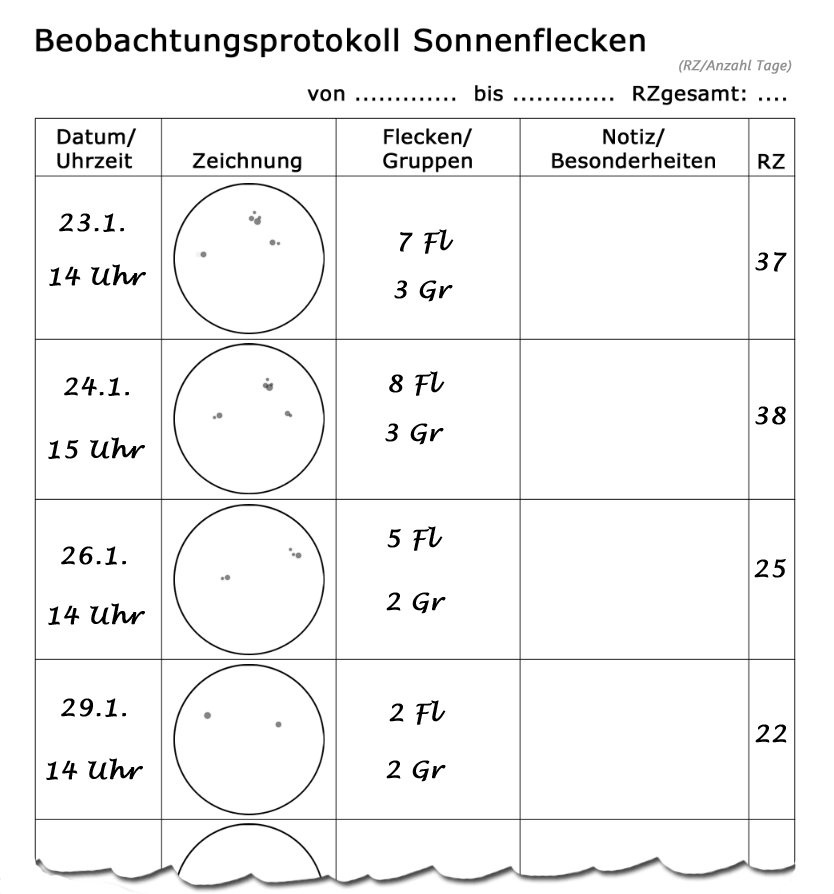 Beobachtungsprotokoll